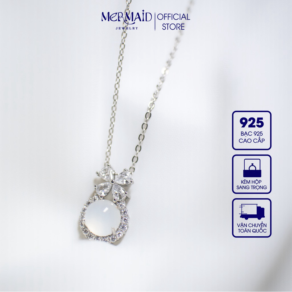 Dây chuyền bạc 925, vòng cổ S925 mặt thuỷ triều lấp lánh Pearl Tide kèm hộp +túi sang trọng